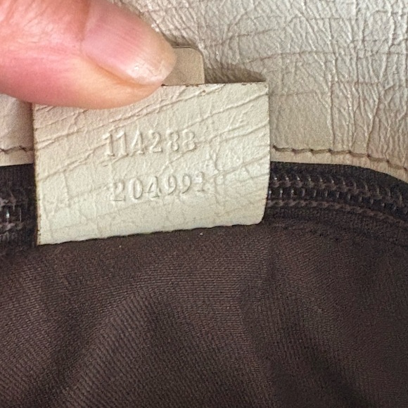 Gucci Cream Monogram Tote with Leather Trim - Picture 10 of 15